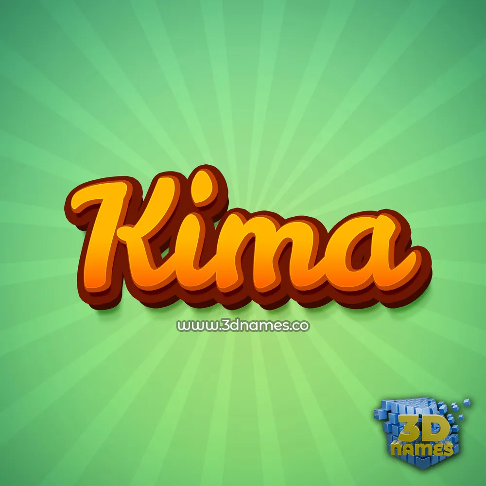kima in Green Rays style - 3D name wallpaper