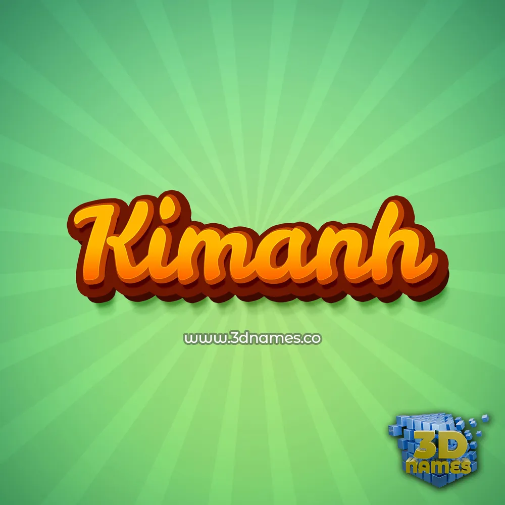 kimanh in Green Rays style - 3D name wallpaper