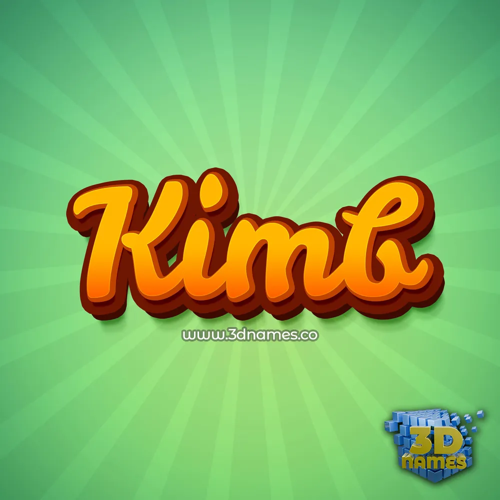 kimb in Green Rays style - 3D name wallpaper