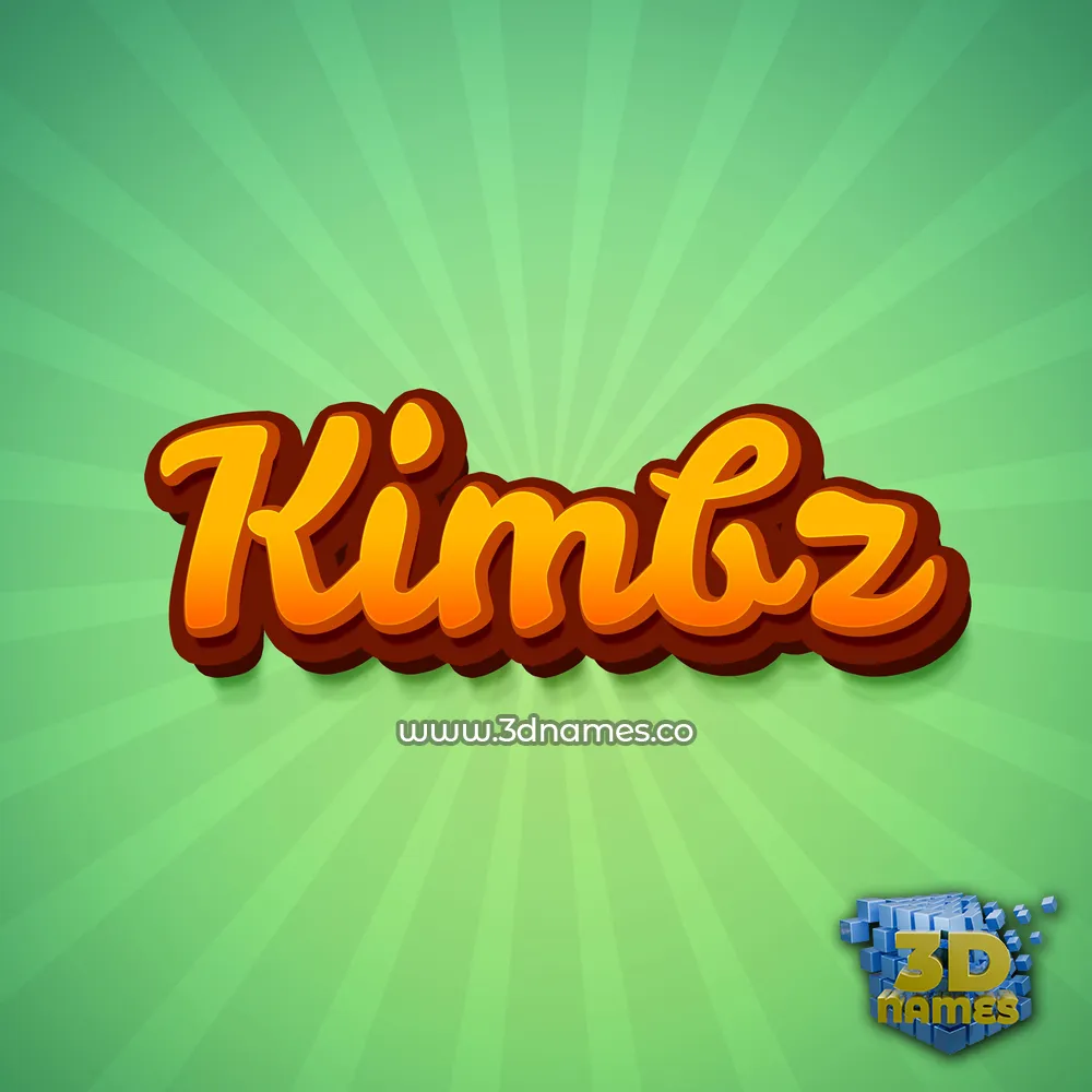 kimbz in Green Rays style - 3D name wallpaper
