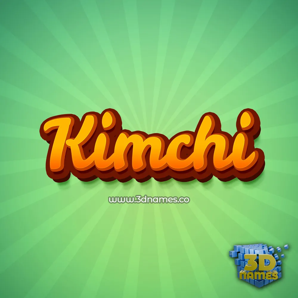 kimchi in Green Rays style - 3D name wallpaper