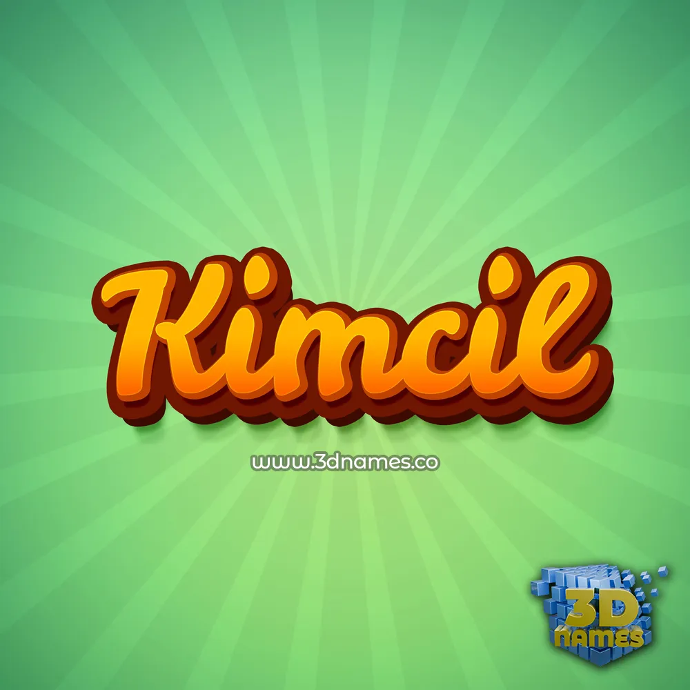 kimcil in Green Rays style - 3D name wallpaper