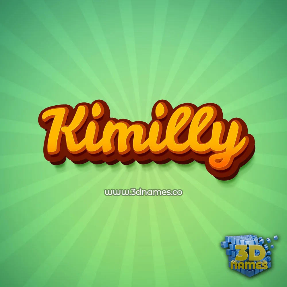 kimilly in Green Rays style - 3D name wallpaper