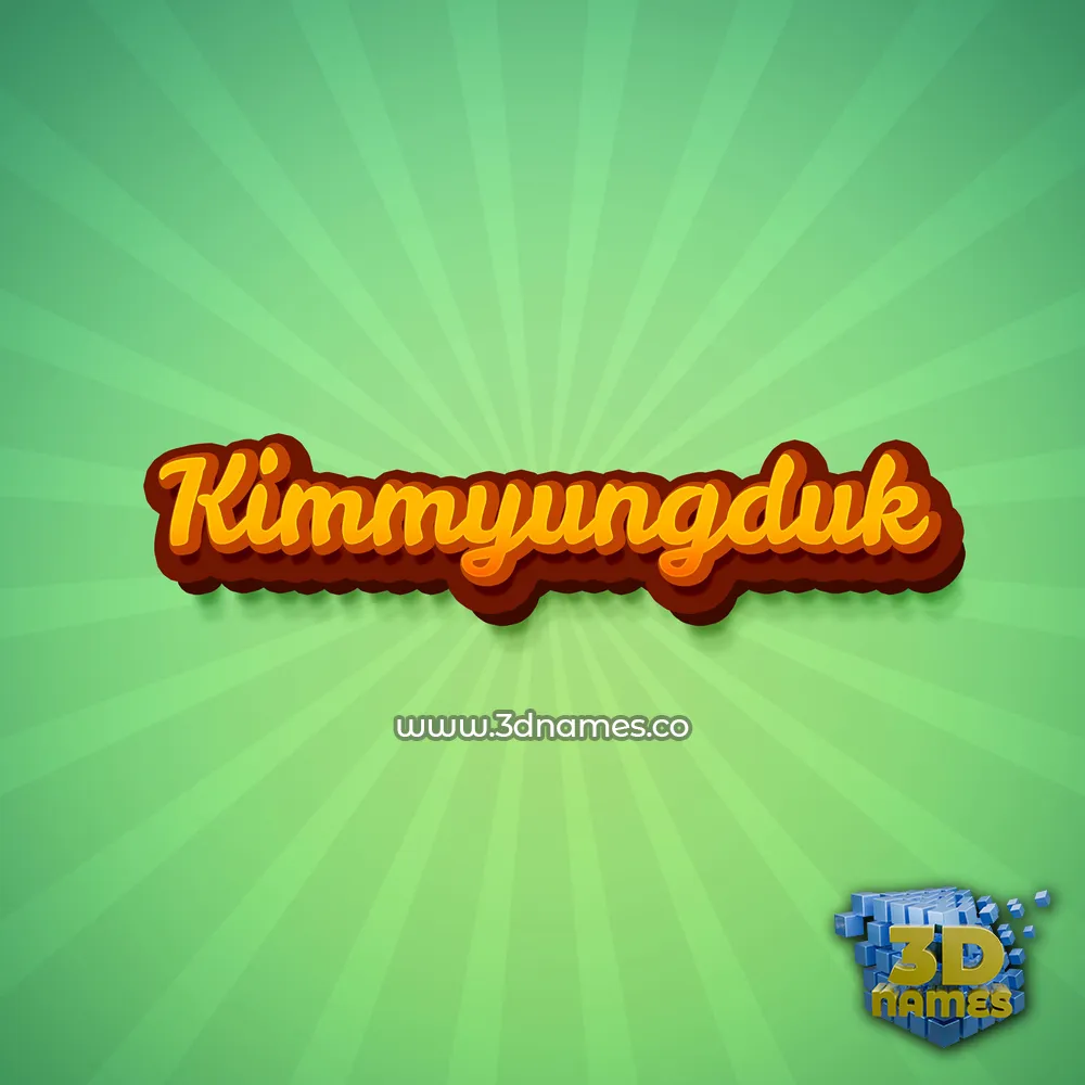 kimmyungduk in Green Rays style - 3D name wallpaper
