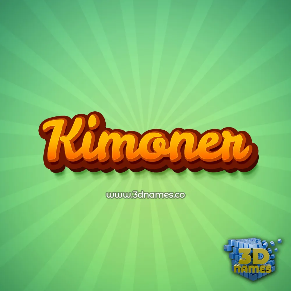 kimoner in Green Rays style - 3D name wallpaper