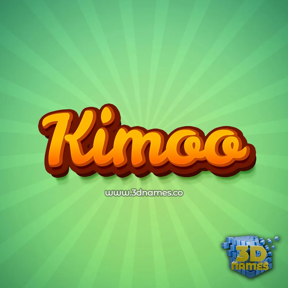 kimoo in Green Rays style - 3D name wallpaper