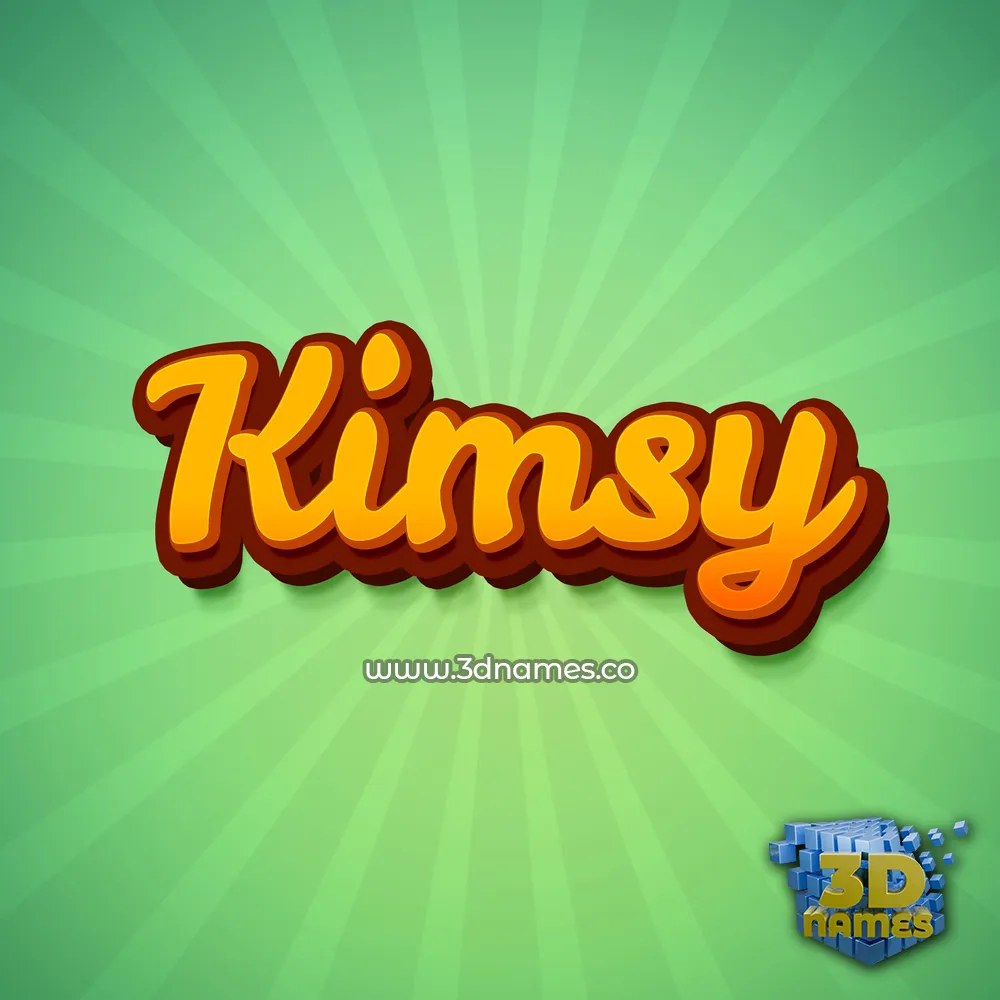 kimsy in Green Rays style - 3D name wallpaper