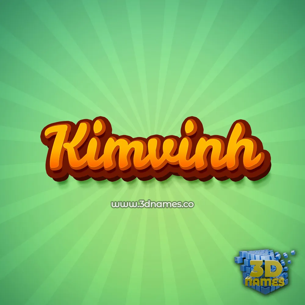 kimvinh in Green Rays style - 3D name wallpaper