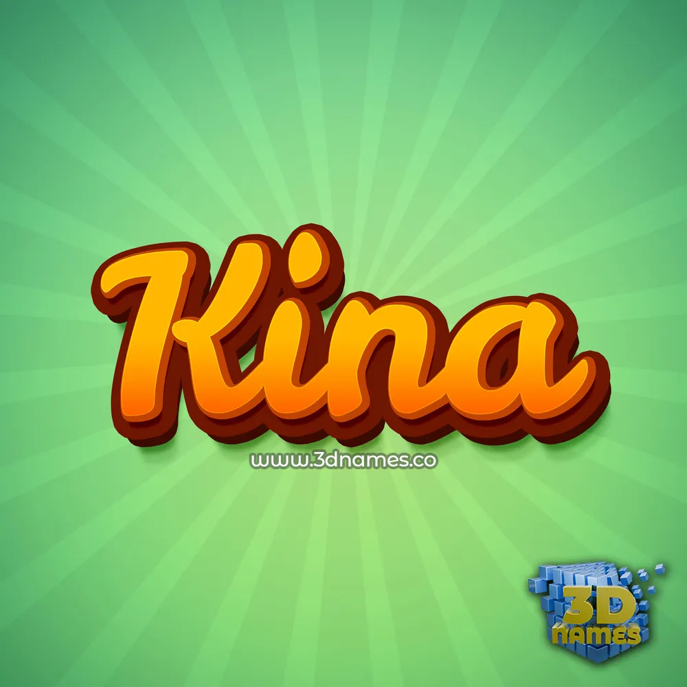 kina in Green Rays style - 3D name wallpaper