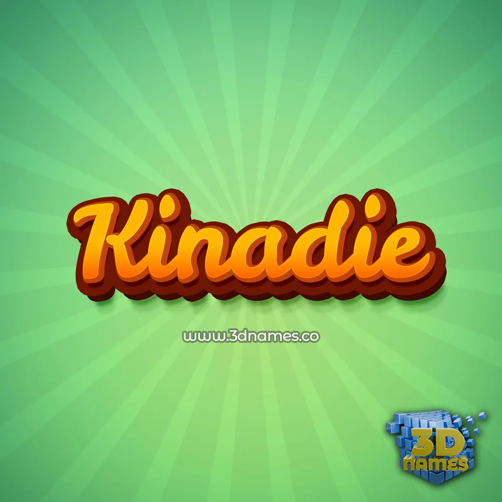 kinadie in Green Rays style - 3D name wallpaper