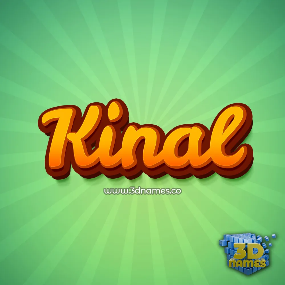 kinal in Green Rays style - 3D name wallpaper