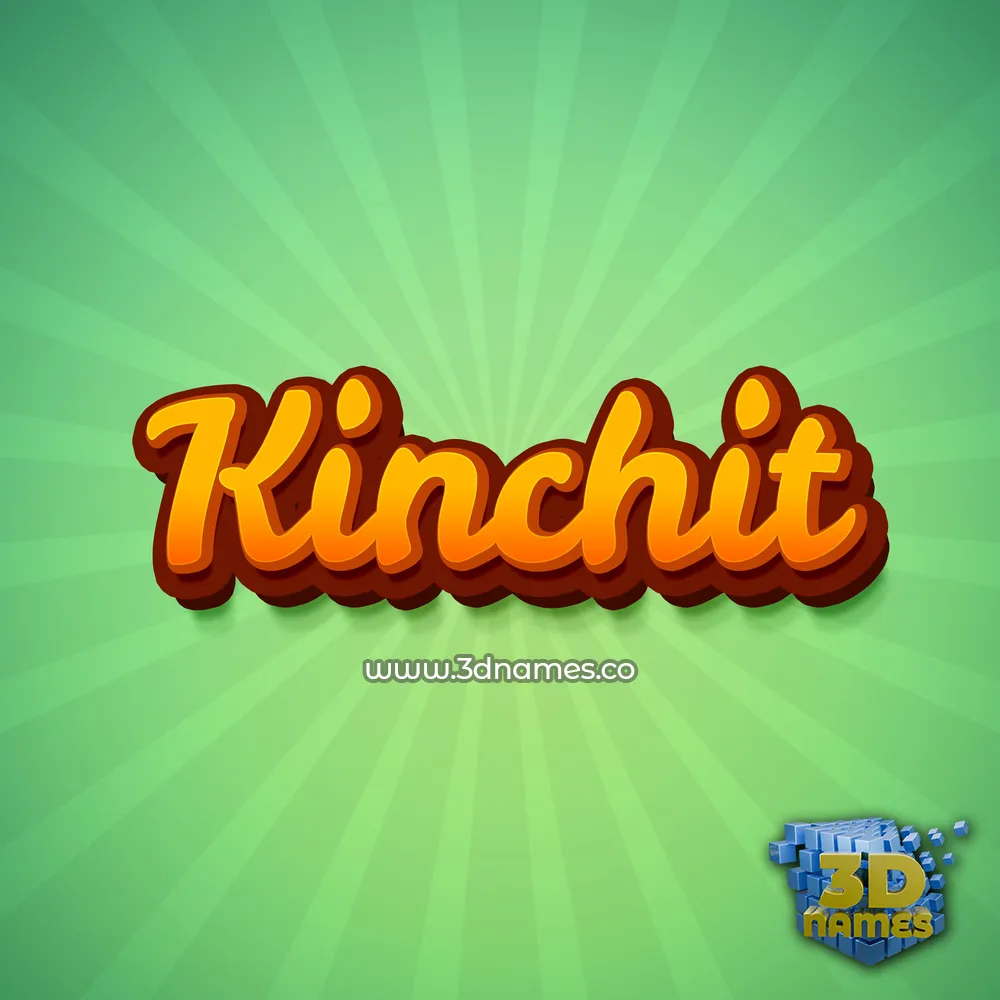 kinchit in Green Rays style - 3D name wallpaper