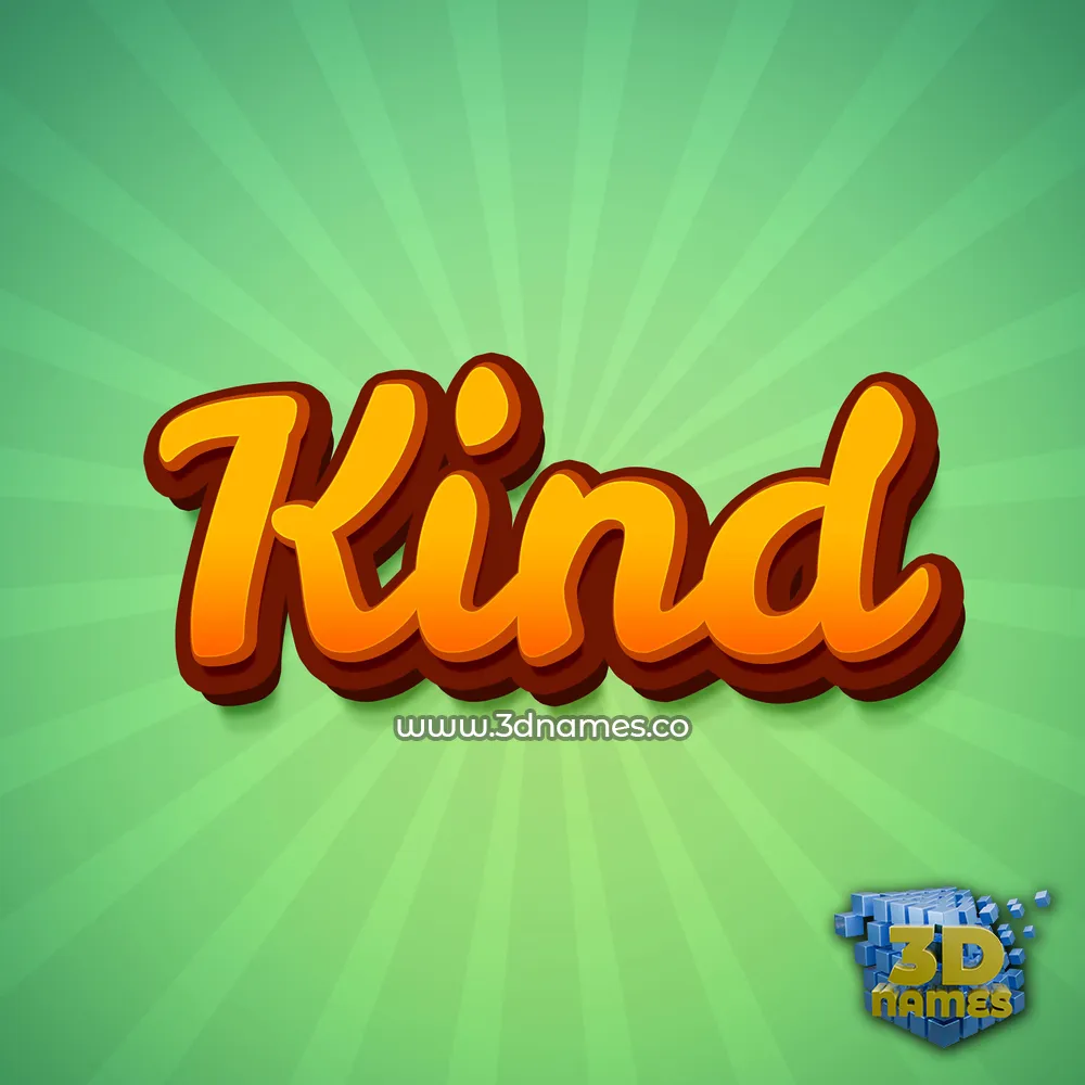 kind in Green Rays style - 3D name wallpaper