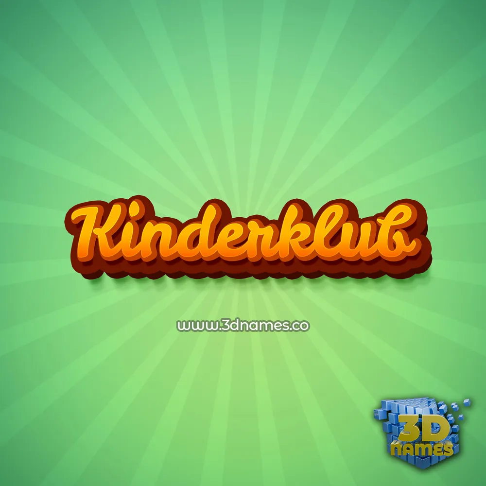 kinderklub in Green Rays style - 3D name wallpaper