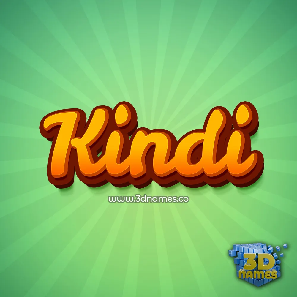 kindi in Green Rays style - 3D name wallpaper