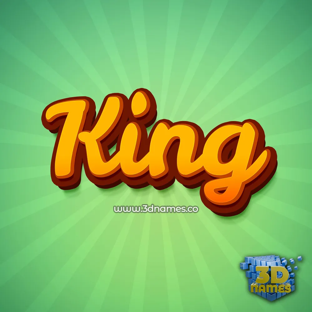 king in Green Rays style - 3D name wallpaper