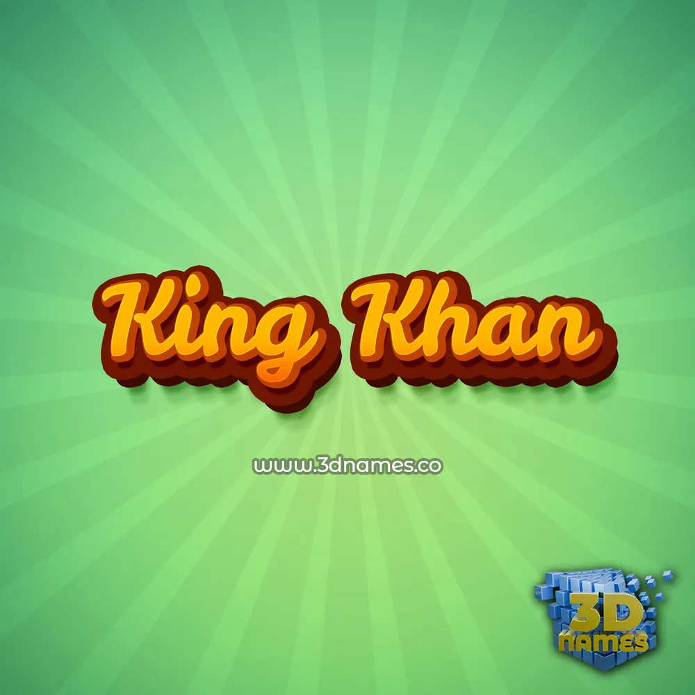 king khan in Green Rays style - 3D name wallpaper