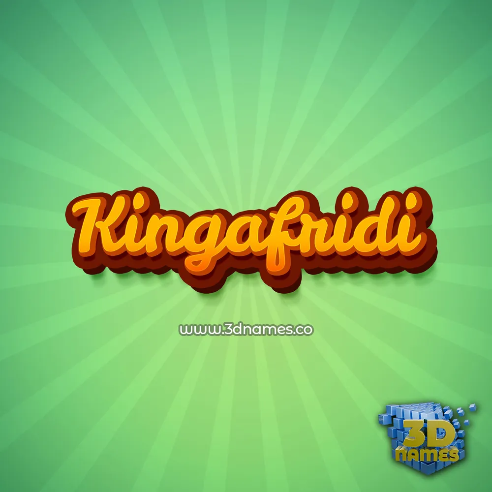 kingafridi in Green Rays style - 3D name wallpaper