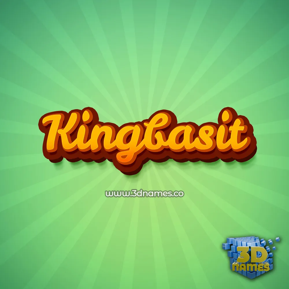 kingbasit in Green Rays style - 3D name wallpaper