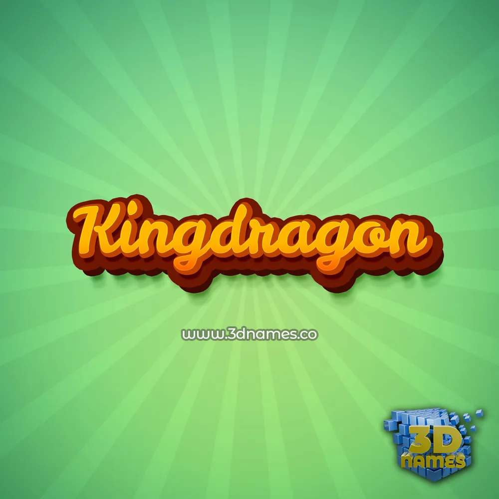 kingdragon in Green Rays style - 3D name wallpaper