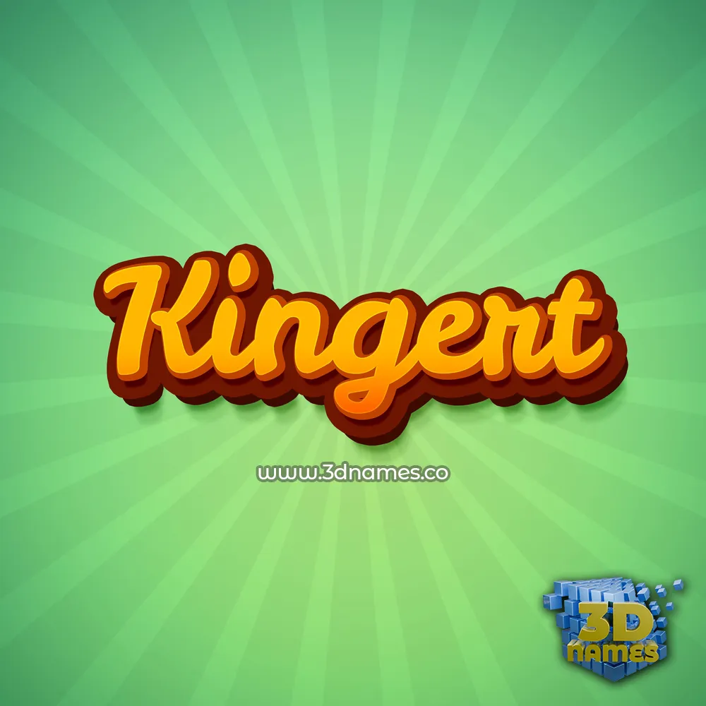 kingert in Green Rays style - 3D name wallpaper
