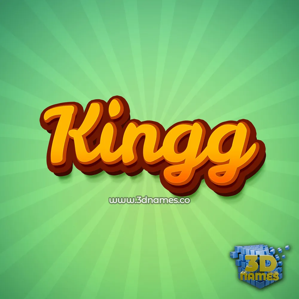 kingg in Green Rays style - 3D name wallpaper