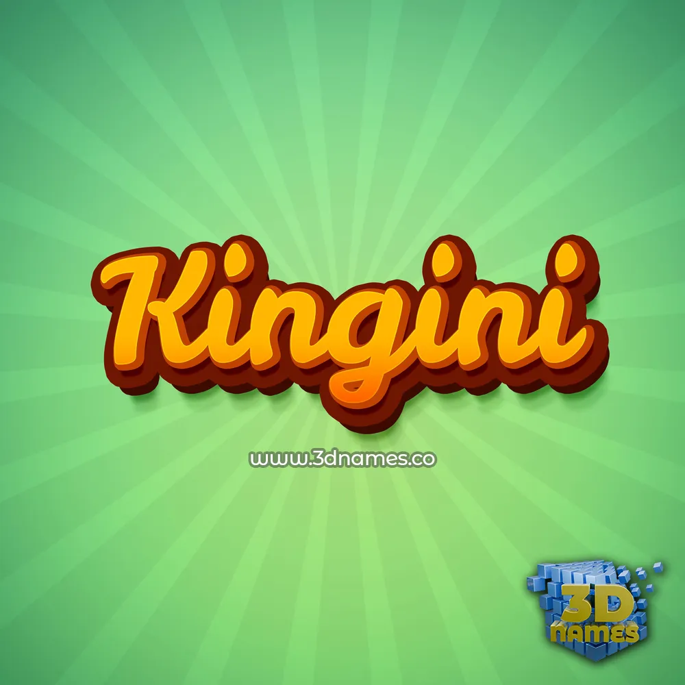 kingini in Green Rays style - 3D name wallpaper