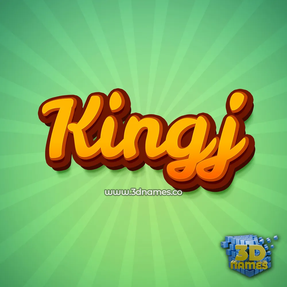 kingj in Green Rays style - 3D name wallpaper