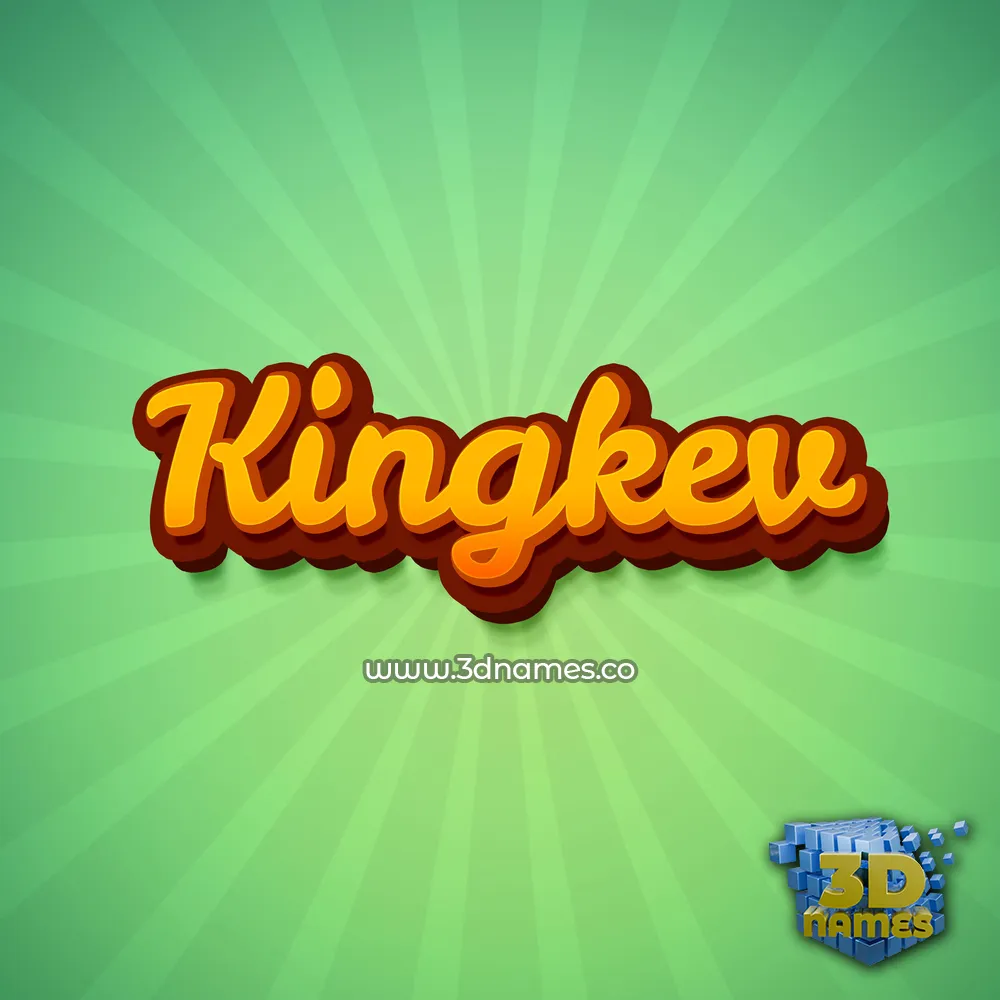 kingkev in Green Rays style - 3D name wallpaper