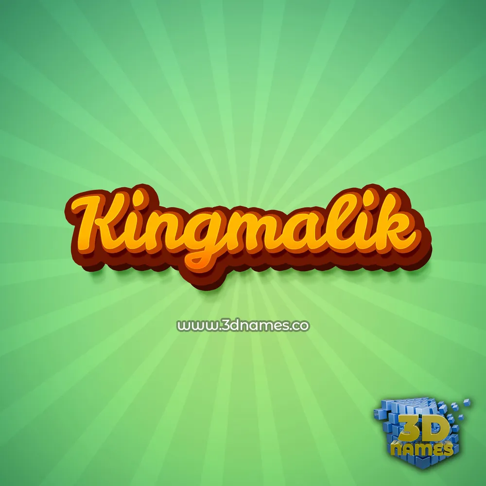 kingmalik in Green Rays style - 3D name wallpaper