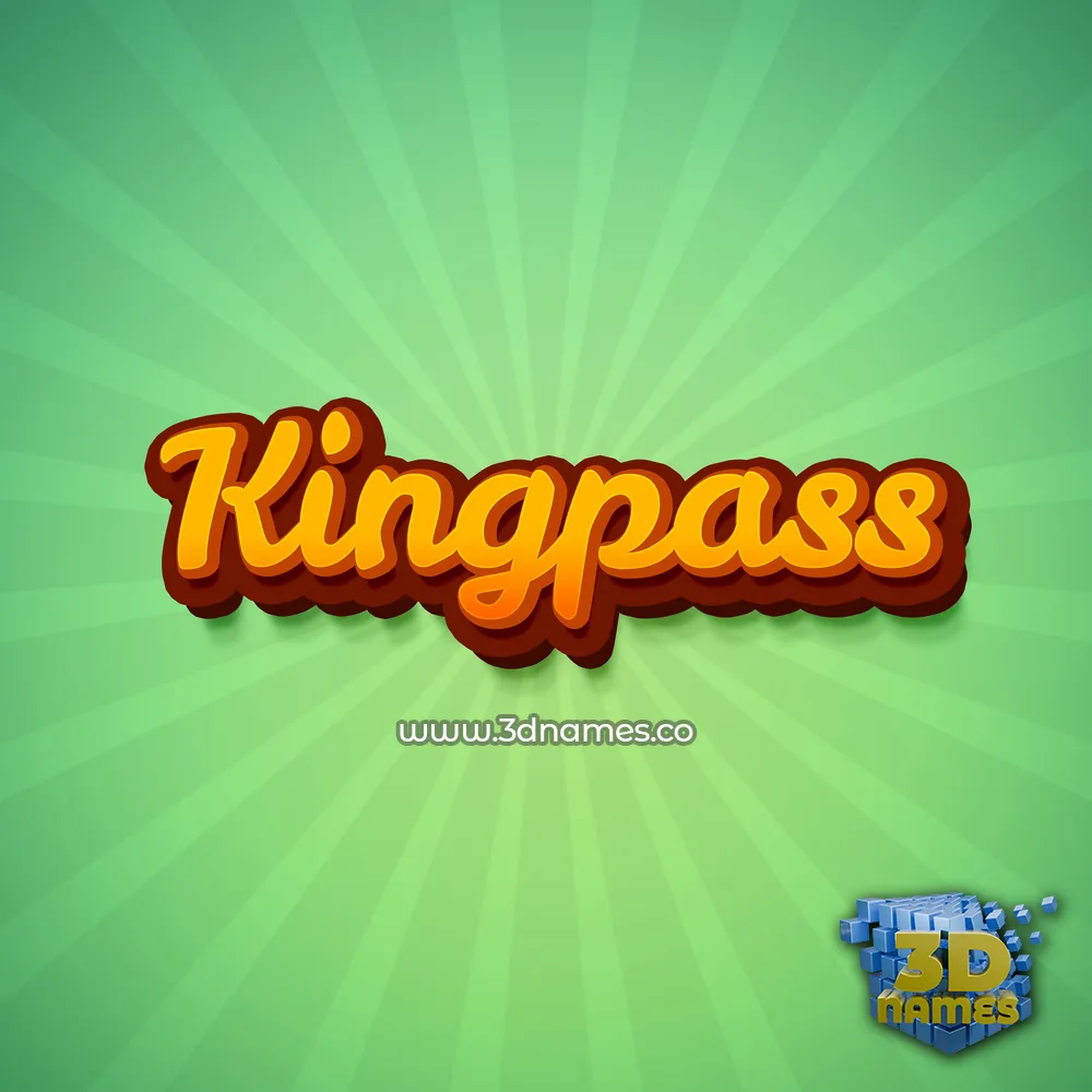 kingpass in Green Rays style - 3D name wallpaper