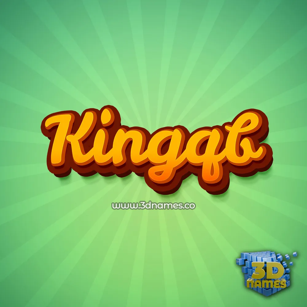 kingqb in Green Rays style - 3D name wallpaper