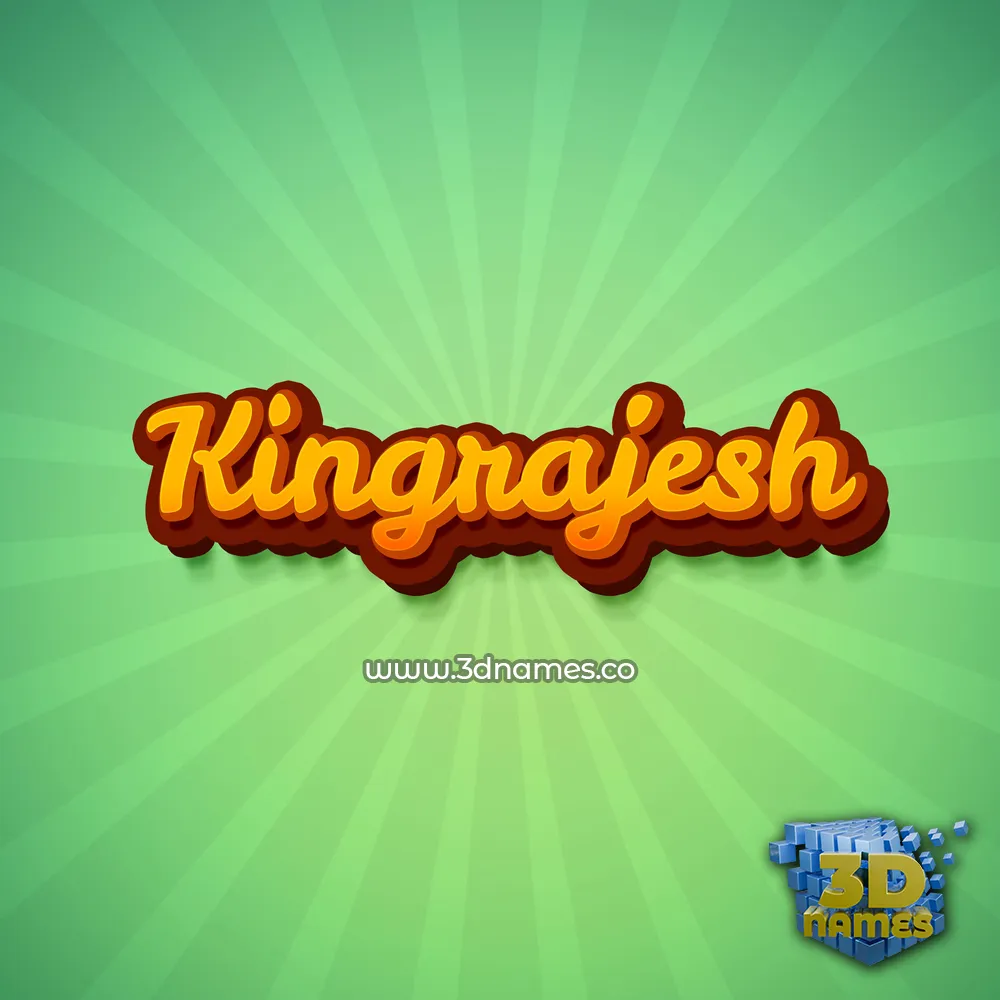 kingrajesh in Green Rays style - 3D name wallpaper