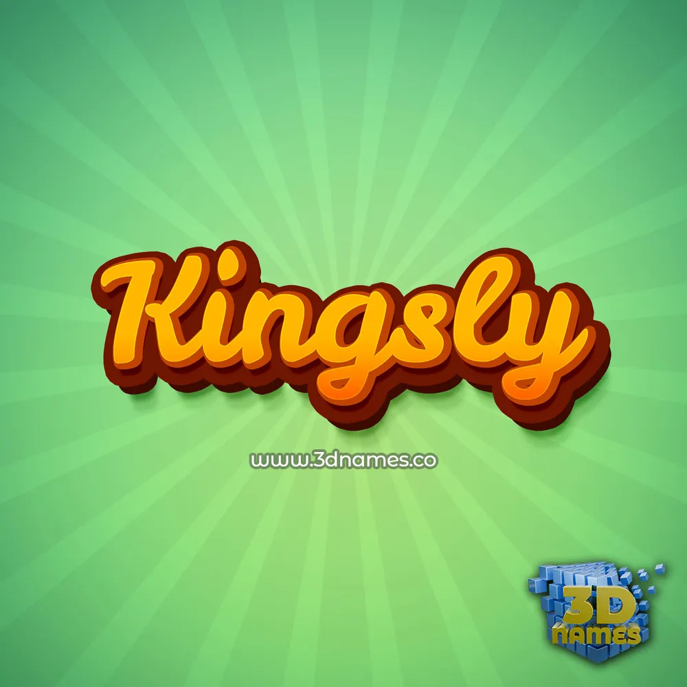 kingsly in Green Rays style - 3D name wallpaper