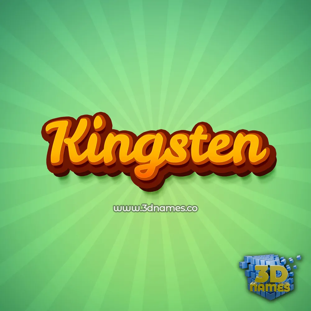 kingsten in Green Rays style - 3D name wallpaper