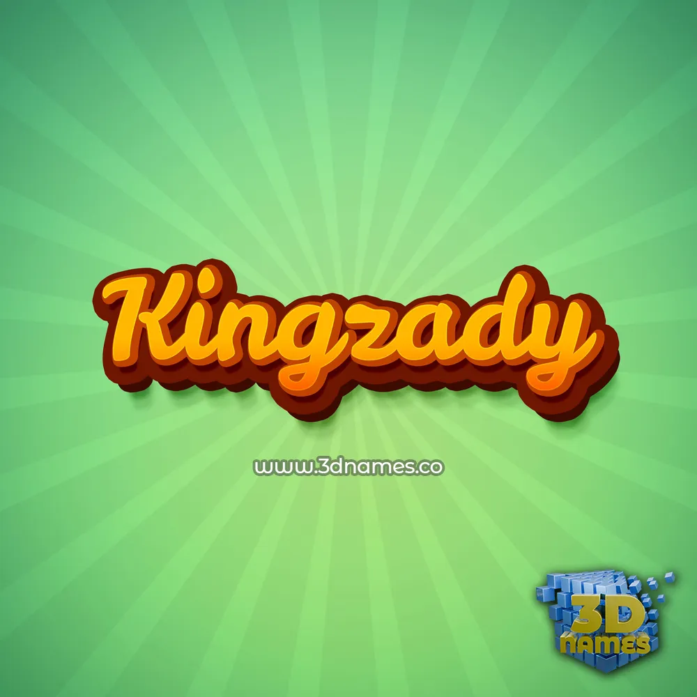 kingzady in Green Rays style - 3D name wallpaper
