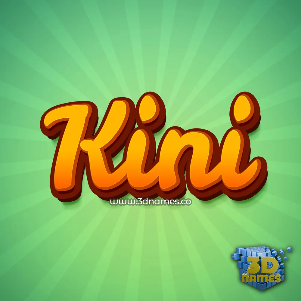 kini in Green Rays style - 3D name wallpaper