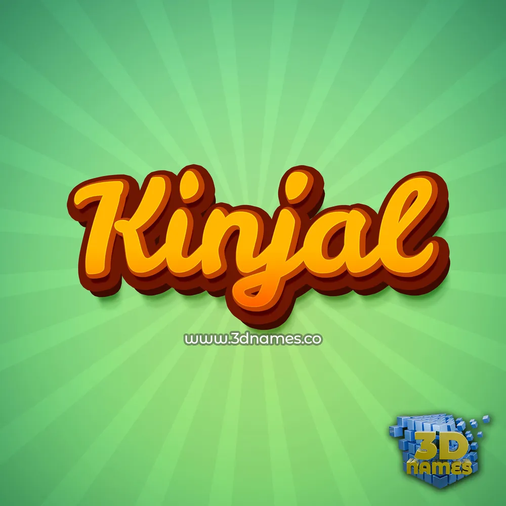 kinjal in Green Rays style - 3D name wallpaper
