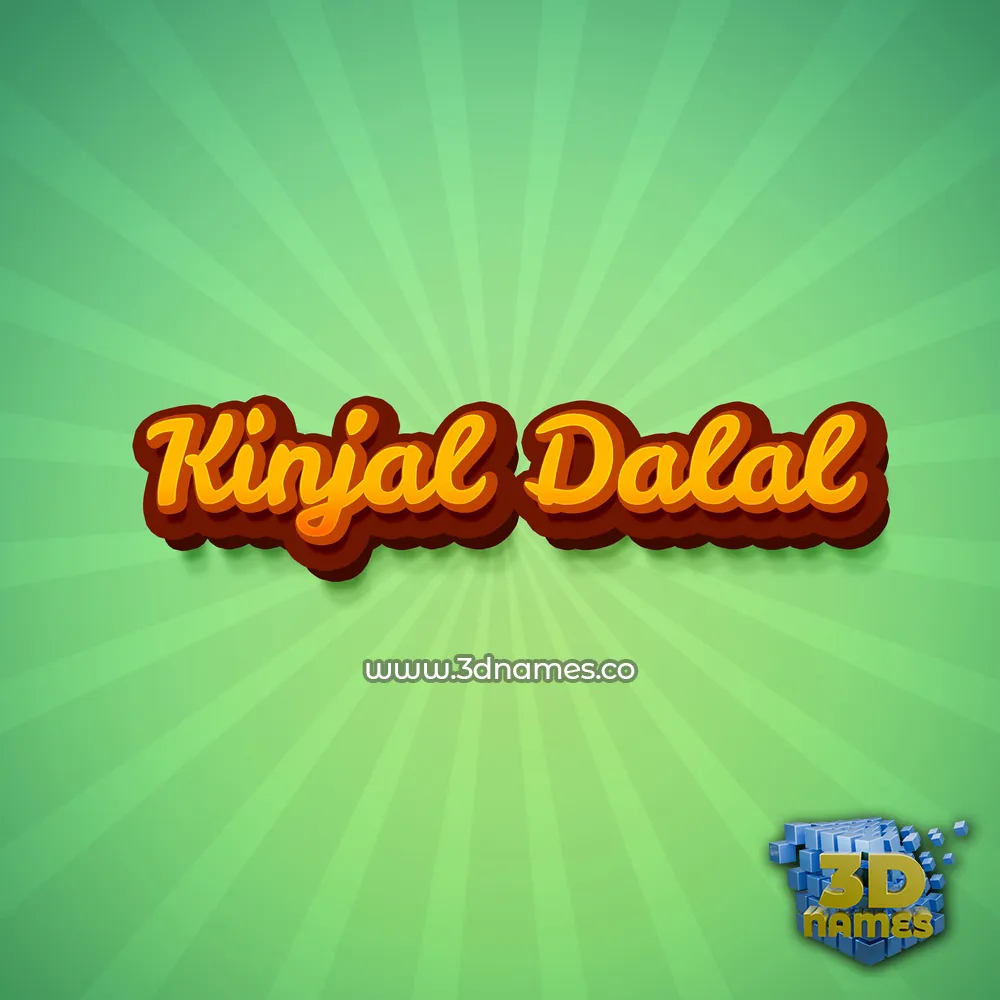 kinjal dalal in Green Rays style - 3D name wallpaper