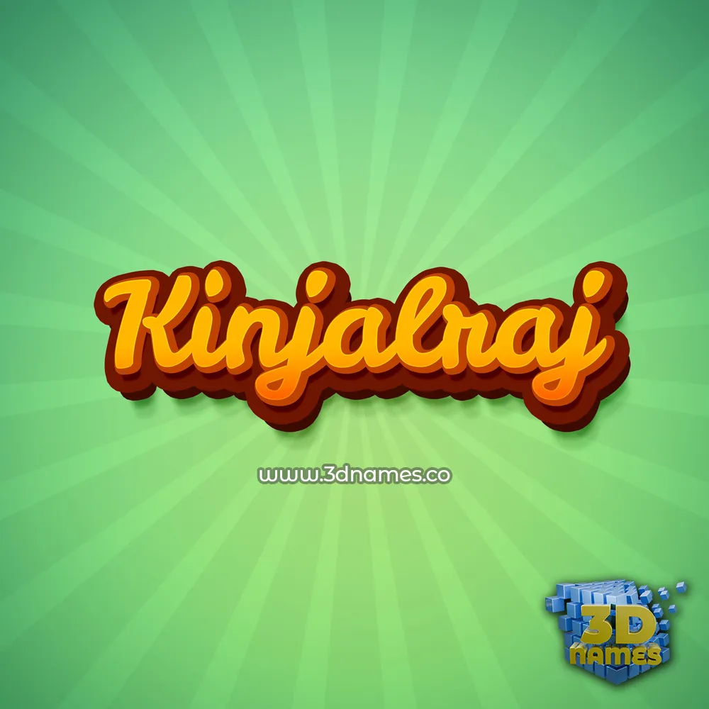 kinjalraj in Green Rays style - 3D name wallpaper