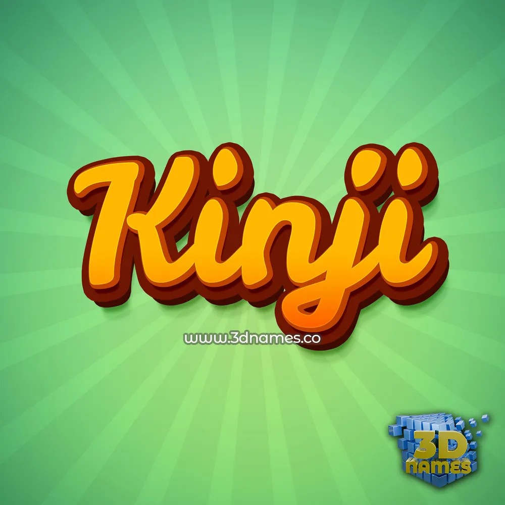 kinji in Green Rays style - 3D name wallpaper