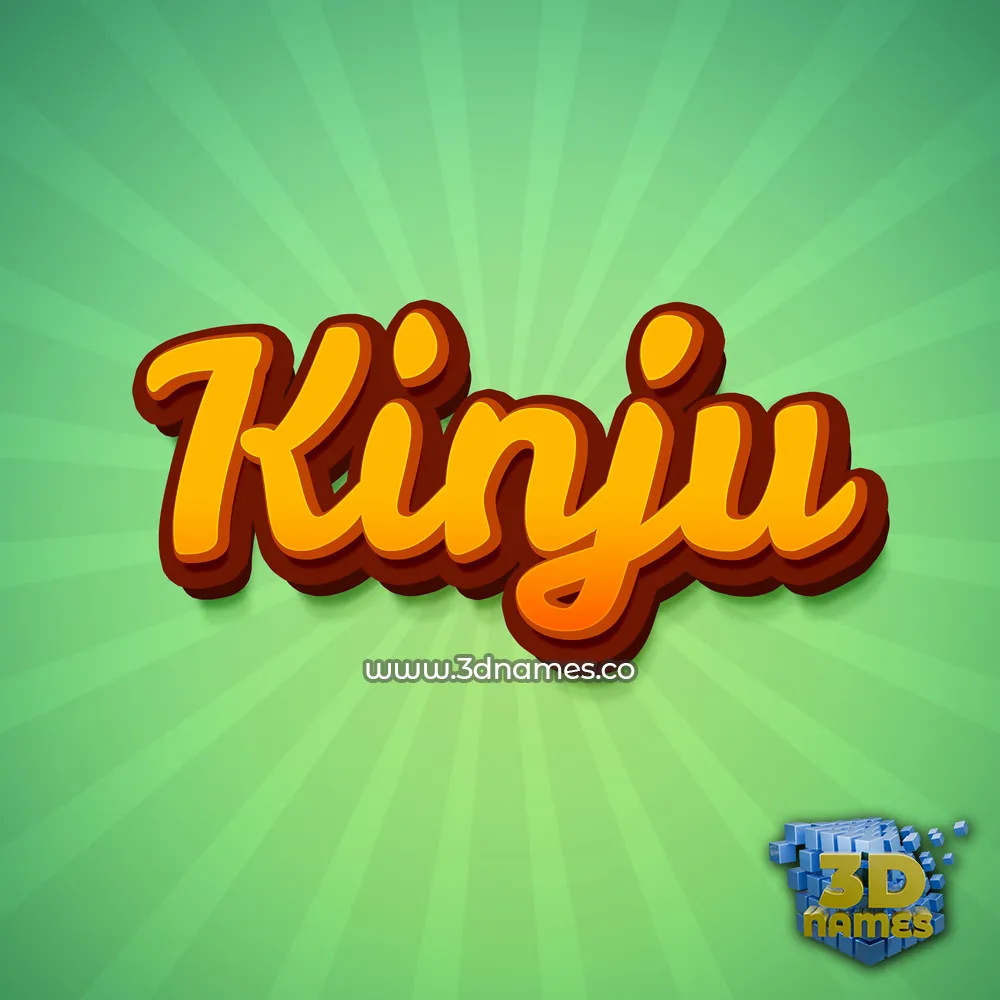 kinju in Green Rays style - 3D name wallpaper