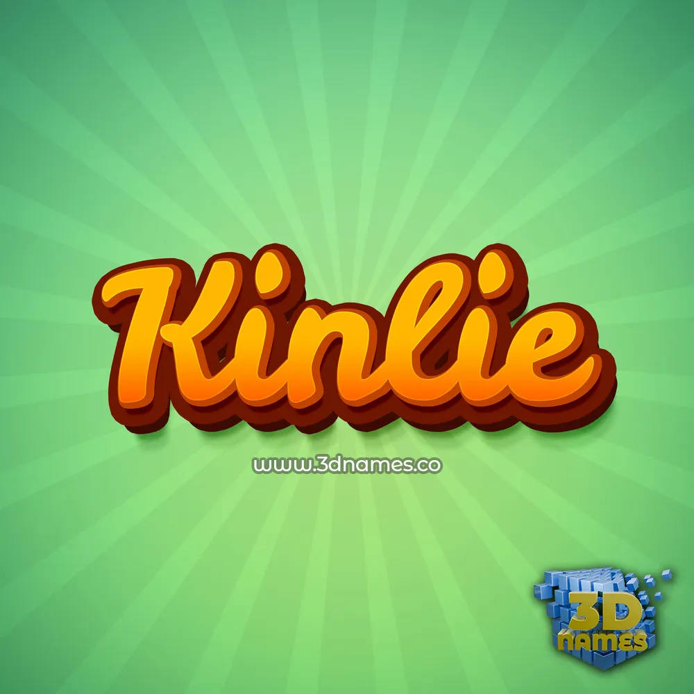 kinlie in Green Rays style - 3D name wallpaper