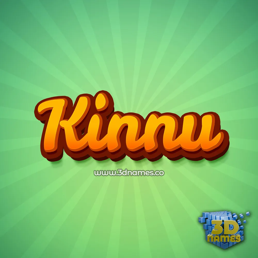 kinnu in Green Rays style - 3D name wallpaper
