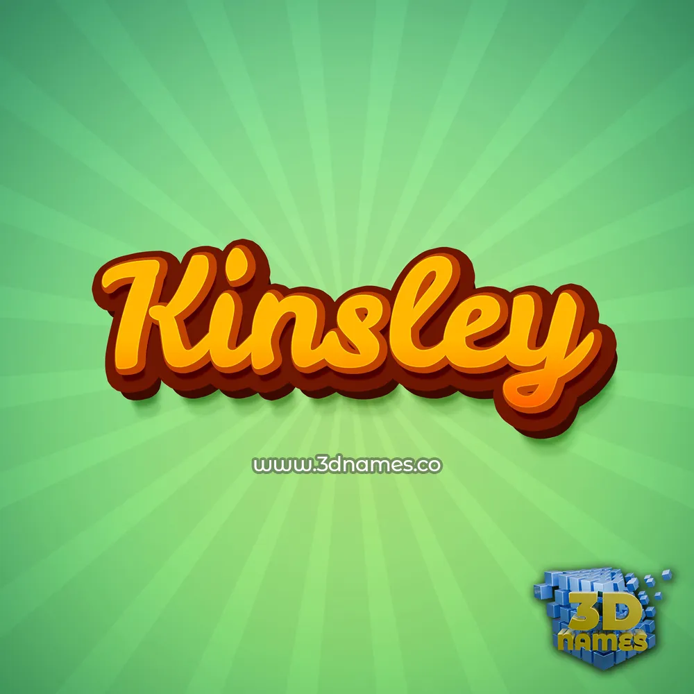 kinsley in Green Rays style - 3D name wallpaper
