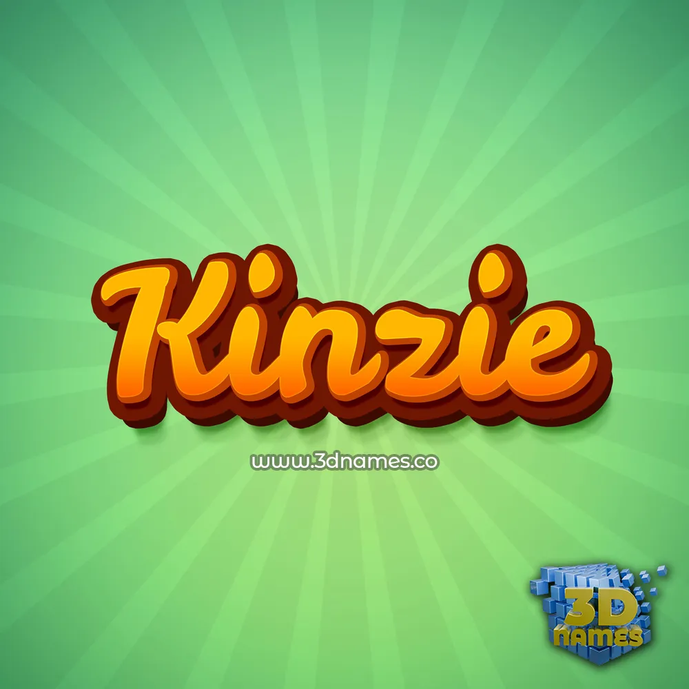 kinzie in Green Rays style - 3D name wallpaper
