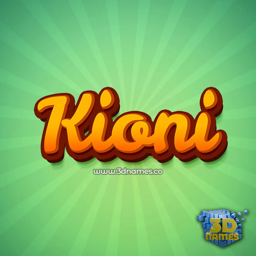 kioni in Green Rays style - 3D name wallpaper