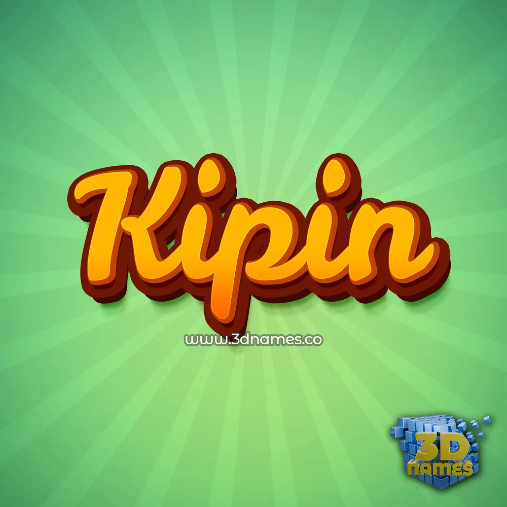 kipin in Green Rays style - 3D name wallpaper