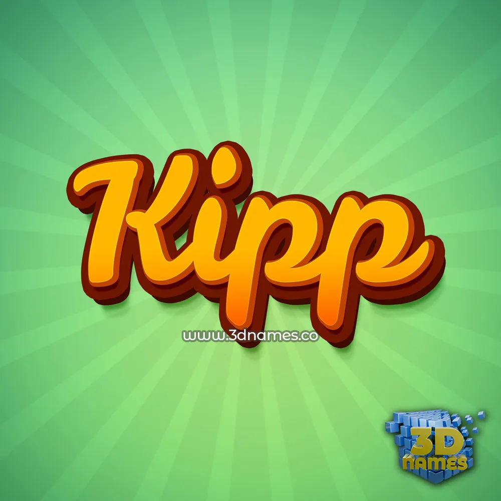 kipp in Green Rays style - 3D name wallpaper