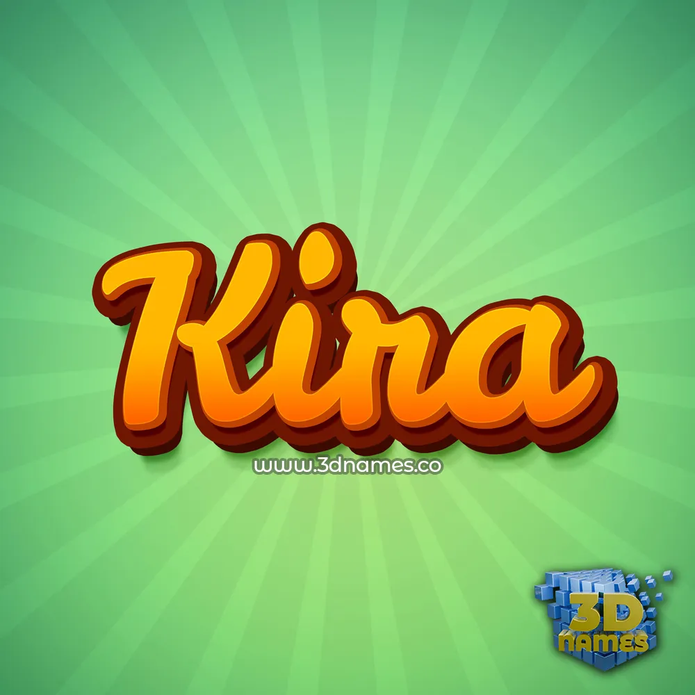 kira in Green Rays style - 3D name wallpaper